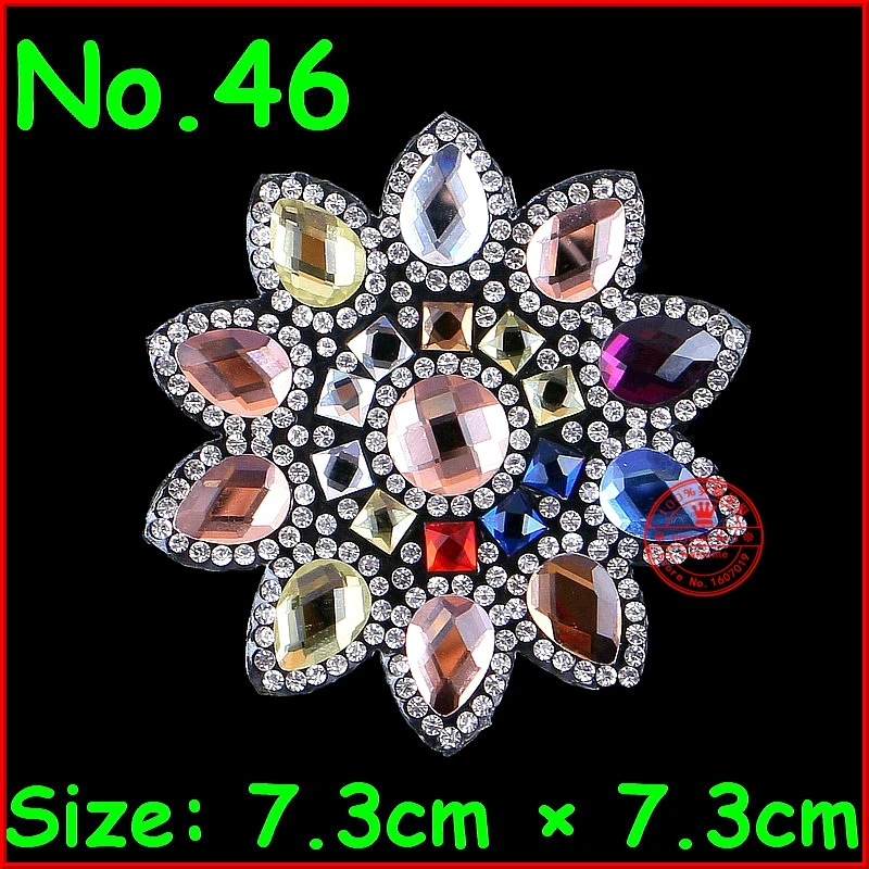 

3 Pcs/Lot Hot New design rhinestone applique for garment,Flower hotfix rhinestone heat transfer design iron on motifs patches!