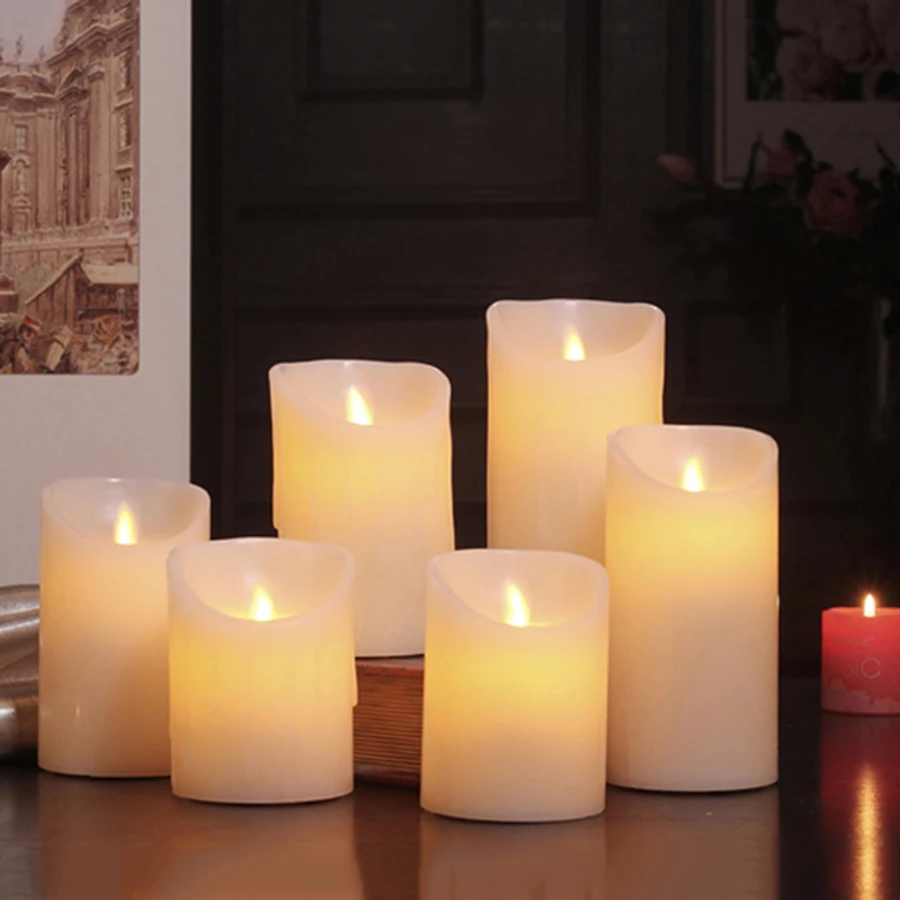 Светодиодные свечи с дистанционным управлением, светодиодные свечи с мерцающим пламенем, свадебные Кандель, украшение для дома, непламенная лампа, электронная лампа 6A039
