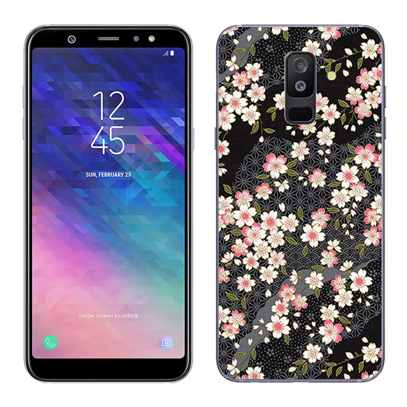 Чехол для телефона Samsung Galaxy A6 + (2018) прозрачные гелевые Чехлы блестящие окрашенные