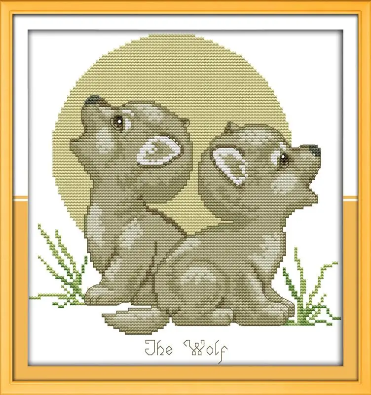 

The wolf (2) New embroidery cross Handmake DIY Needlework DMC Cross Stitch Kit for Embroidery Knitting Needles Crafts