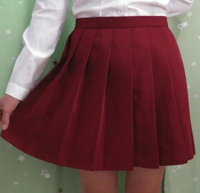 Японская JK macarons плиссированная Униформа юбка школьная форма юбка высокая талия сплошной цвет юбка многоцветный - Цвет: Wine red