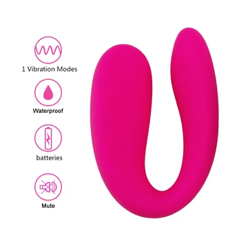 Portable Mini U Shape G-spot Anal Double-head Dildo Vibrator Sex Toy for Women Couple Clitoris Stimulator Vagina Pussy Massager 2