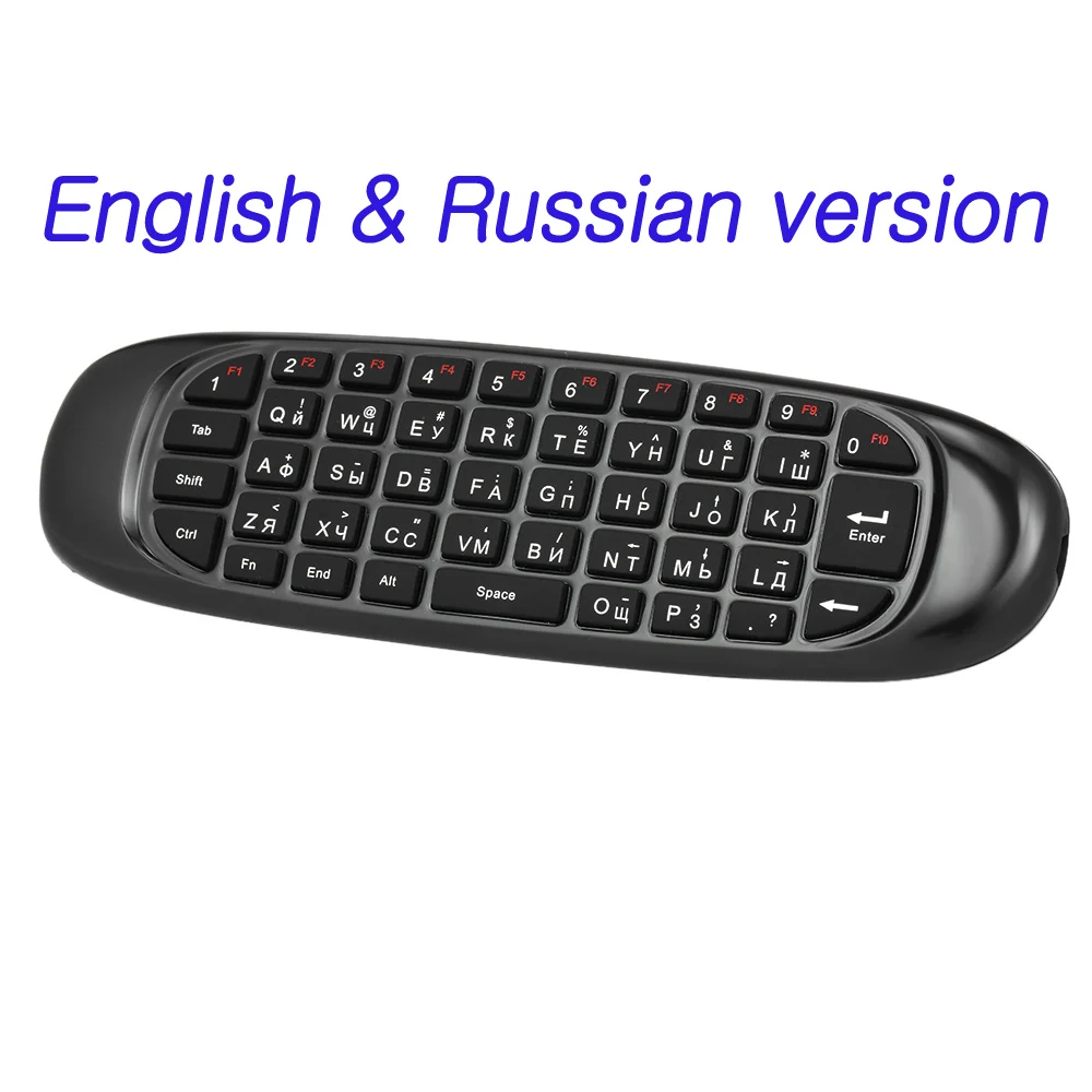Клавиатура на русском и английском, версия 2,4G Air Мышь Беспроводной клавиатура 6-осный датчик движения дистанционного Управление для смарт-ТВ Box Android ТВ коробка ПК - Цвет: EN RU Version