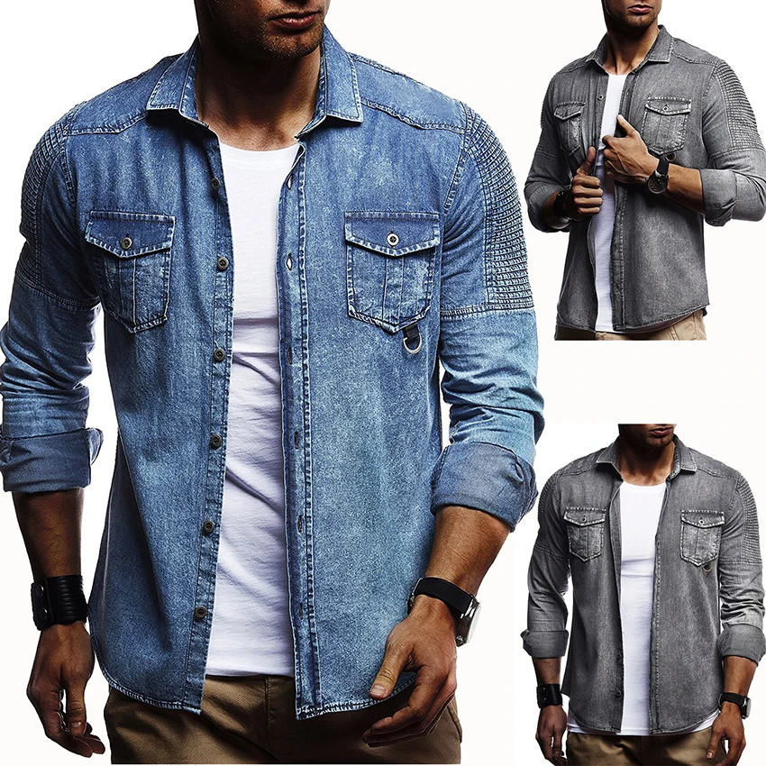 Men Jean Jacket Clothing Denim Jacket Fashion Spring Long Sleeve Mens