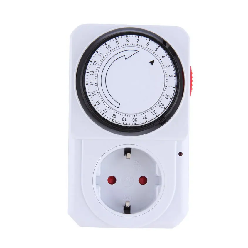 

New 24 Hour Mechanical Electrical Plug Program Timer Power Switch Socket Energy Saver European Plug White Color