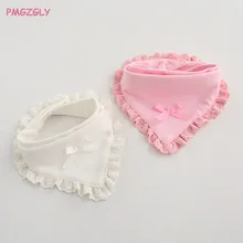Детские нагрудники хлопковая бандана детские нагрудники для отрыжек для маленькой девочки милый полосатый слюнявчик для младенца полотенца кружева лук розовый и белый нагрудник