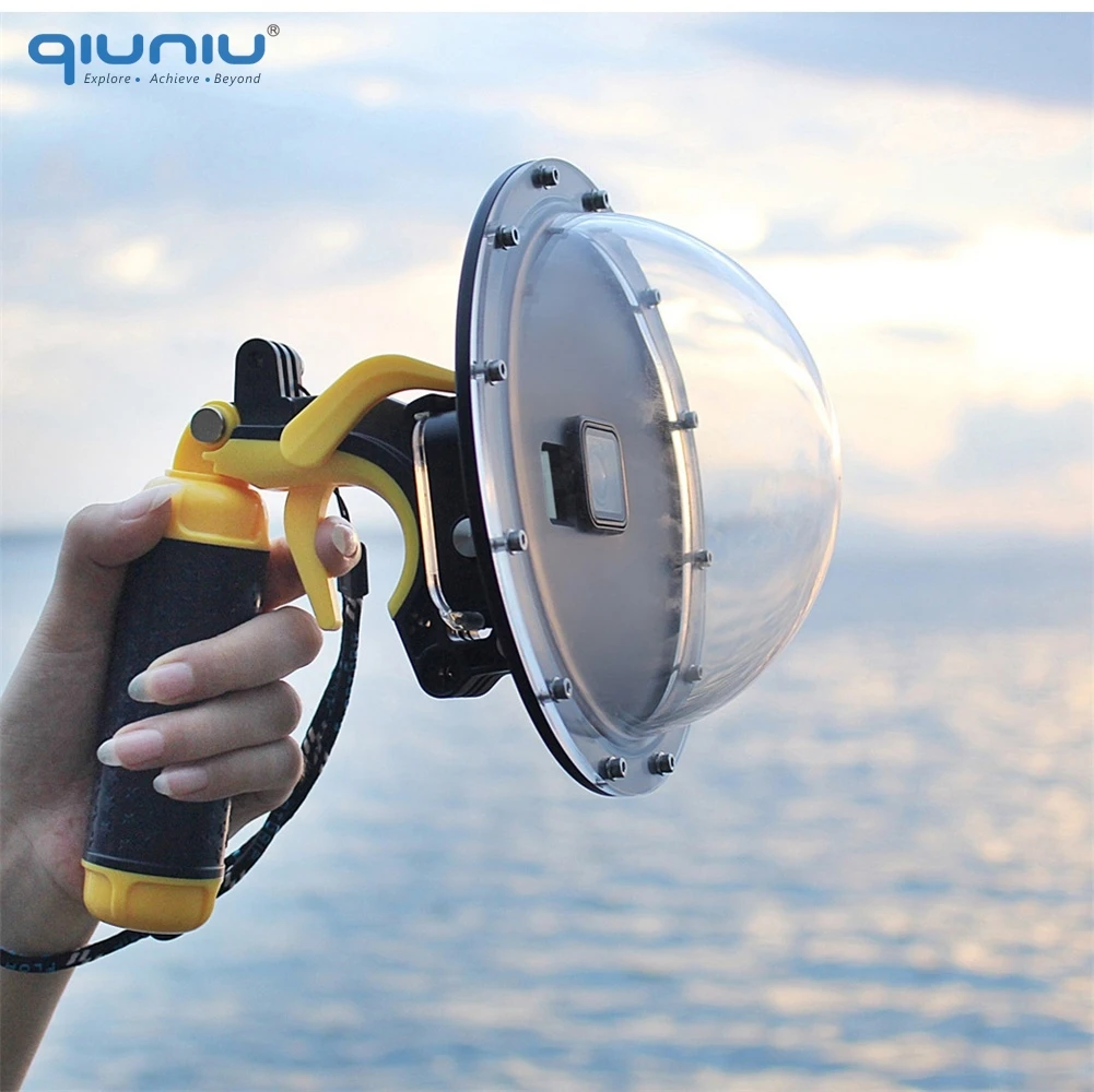 

QIUNIU 6'' Underwater Waterproof Dome Port Lens Cover Case with Trigger for GoPro Hero 5 6 7 Black 2018 For Go Pro Accessories
