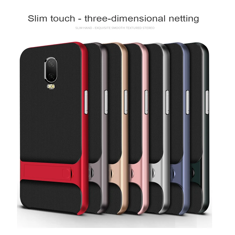 For Case On Oneplus 6T Cases One Plus 6 T Cover Soft TPU Rubber Hard PC Holder Original Slim Plaid Bumper Shell Black Luxury | Мобильные