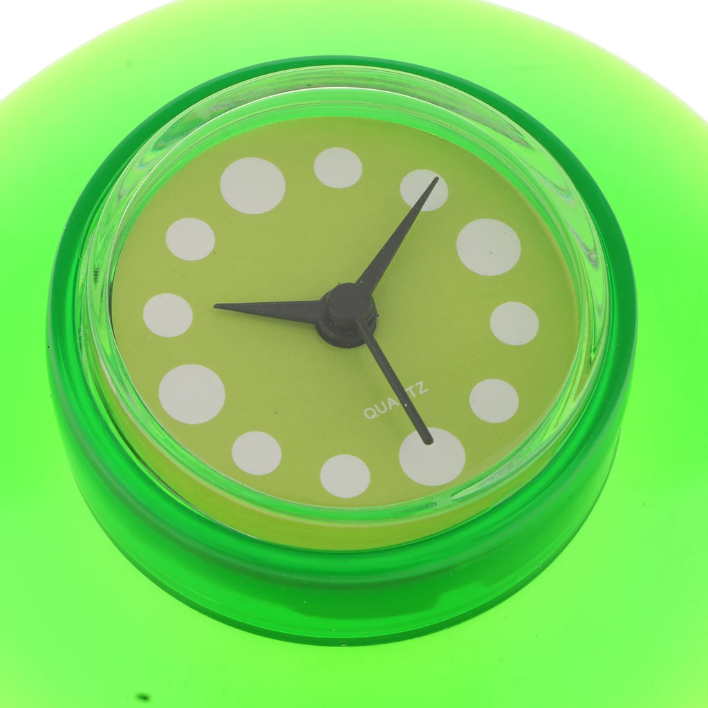 Mini Size Portable Waterproof Silicone Bathroom Kitchen Shower Suction Wall Clock Battery Operated Clock