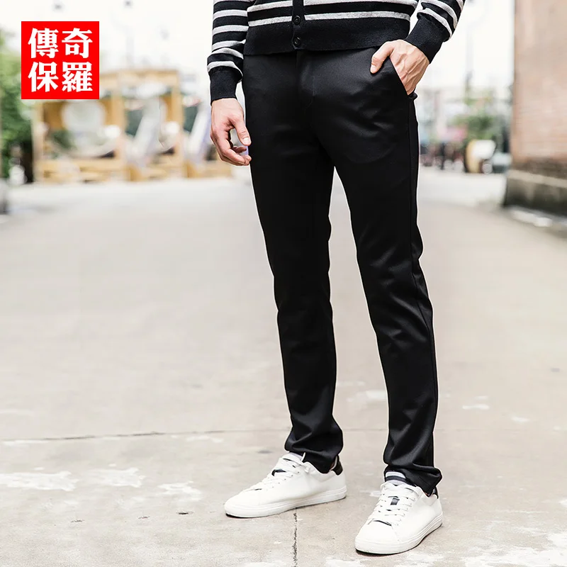 100% cotton men trousers casual grid males long pants