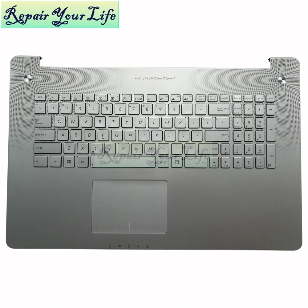 

Repair You Life Laptop keyboard for Asus N750 N750JV US layout backlit with silver C shell New Original