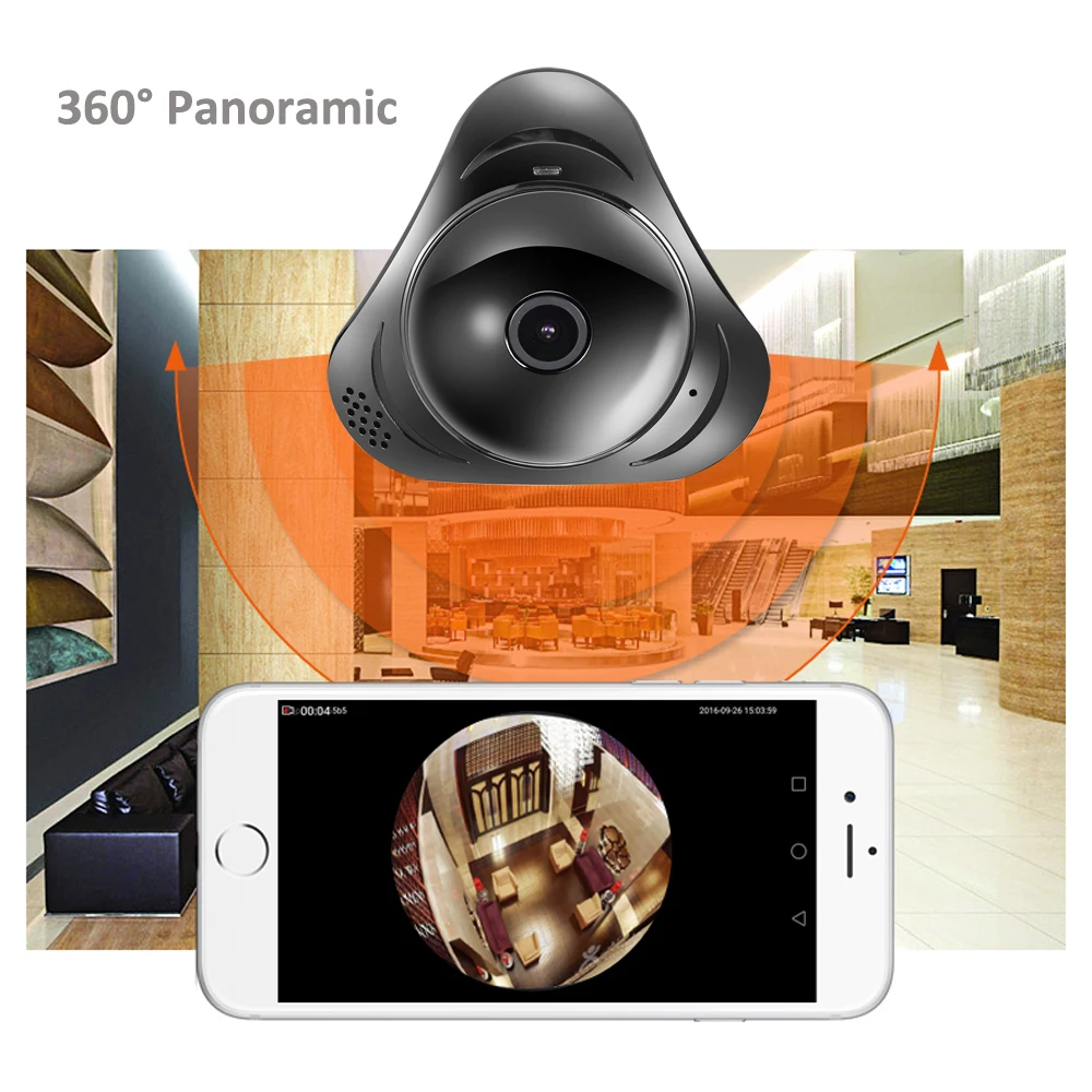 AZISHN 960P 3D VR WI-FI Camera 360 Degree Panoramic IP Camera 1.3MP/3MP FIsheye Wireless Wifi Smart Camera TF Card Slot IR 10M