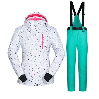 Костюмы для сноубординга женская одежда лыжная куртка и брюки зимние комплекты BDD уличная ветрозащитная водонепроницаемая одежда Зимний лыжный костюм бренды - Цвет: BDD And Lake blue