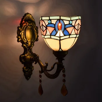 

tiffany fashion European style wall lamp Baroque Bohemia mirror light rustic bed-lighting lamps
