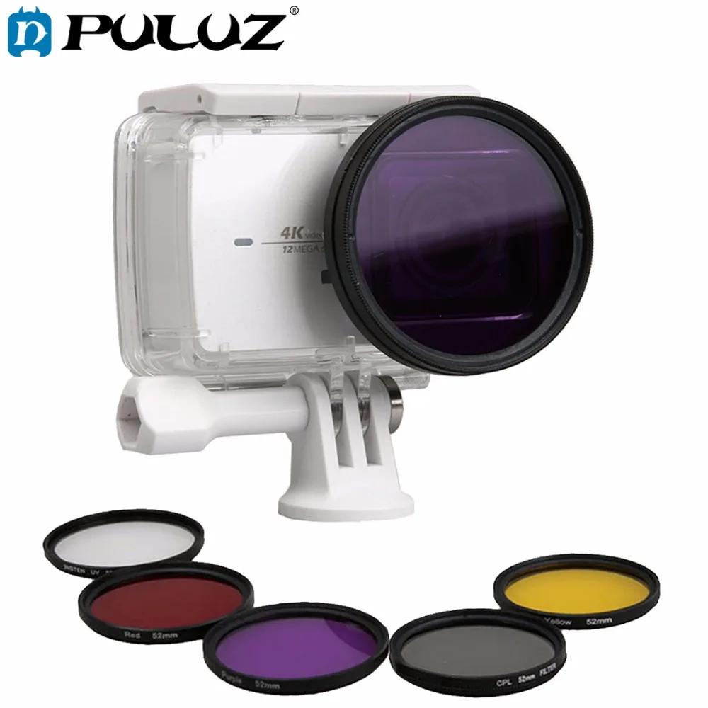 

7 in 1 for Xiaomi Xiaoyi Yi II 4K YI 4K+ Sport Action Camera Proffesional 52mm Lens Filter &Waterproof Housing Case Adapter Ring