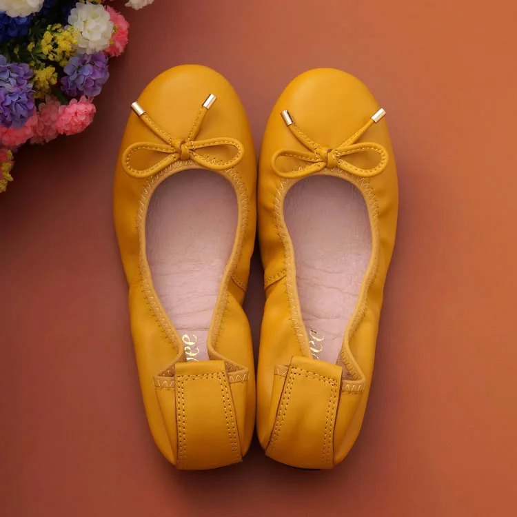 

Handmade genuine leather ballet flat shoes women female casual shoes women flats shoes slip on leather car-styling flat shoes