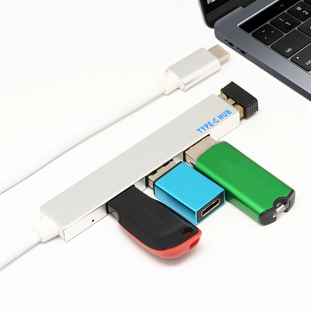 USB3.1 Тип-C Lightning to USB 4-Порты и разъёмы концентратор адаптер Мощность QC зарядки сплиттер кабеля для мобильного телефона Мышь Клавиатура ноутбука