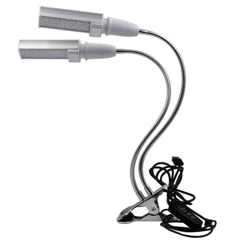 

1 Pcs Double Head LED Grow Light Fitolampy Full Spectrum Phyto Lamp With Clip For Greenhouse Hydroponic System Vegetable Flower