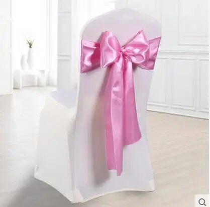 Крышка стула декорации с лентой цветок ленты бандаж Свадебные украшения - Цвет: pink