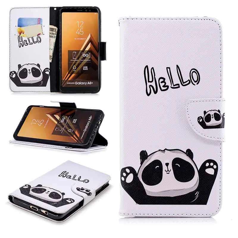 KEFO For Samsung Galaxy A8 Plus A6 Plus 2018 A5 2017 Case New Painting PU Leather Wallet Flip Luxury Book Style Cover Coque Capa (18)