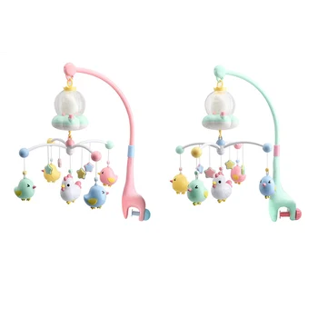 

Newborn Baby Sleeping Bed Rattle Crib Mobile with Remote Music Box Night Light