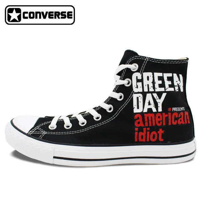 Cheap Sneakers Men Women Converse All Star Green Day Heart-Shaped Grenade Custom Design Hand Painted Shoes Men Women Birthday Gifts