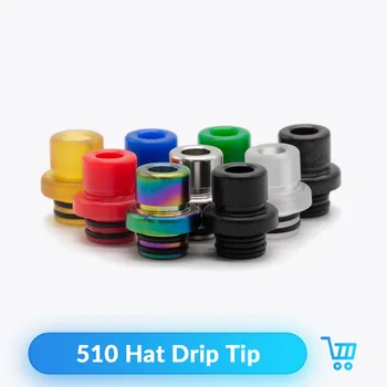 

Volcanee 2pcs 510 Drip Tip Metal PEI Plastic for 510 Thread RDA RTA Atomizer Electronic Cigarettes Vape Accessories