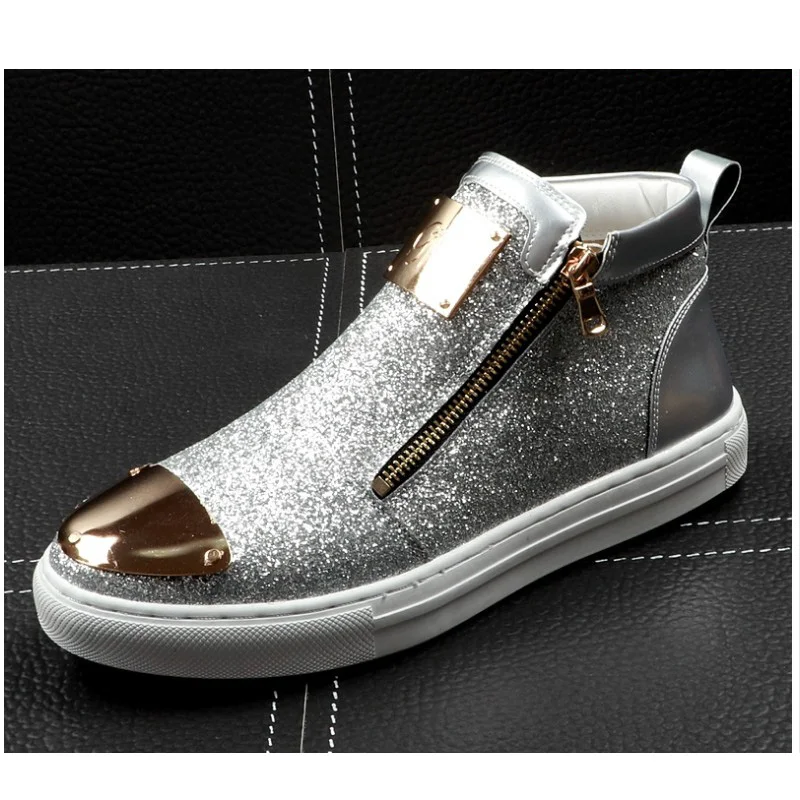 Appartements De Sneakers Hop Hommes 2019 Rue Noir Mâle Haute Chaussures À Pour Top bleu La Roulettes Hip Night Ovxuan Zip Mode Planche Royal argent Métal Club t6q8wt0