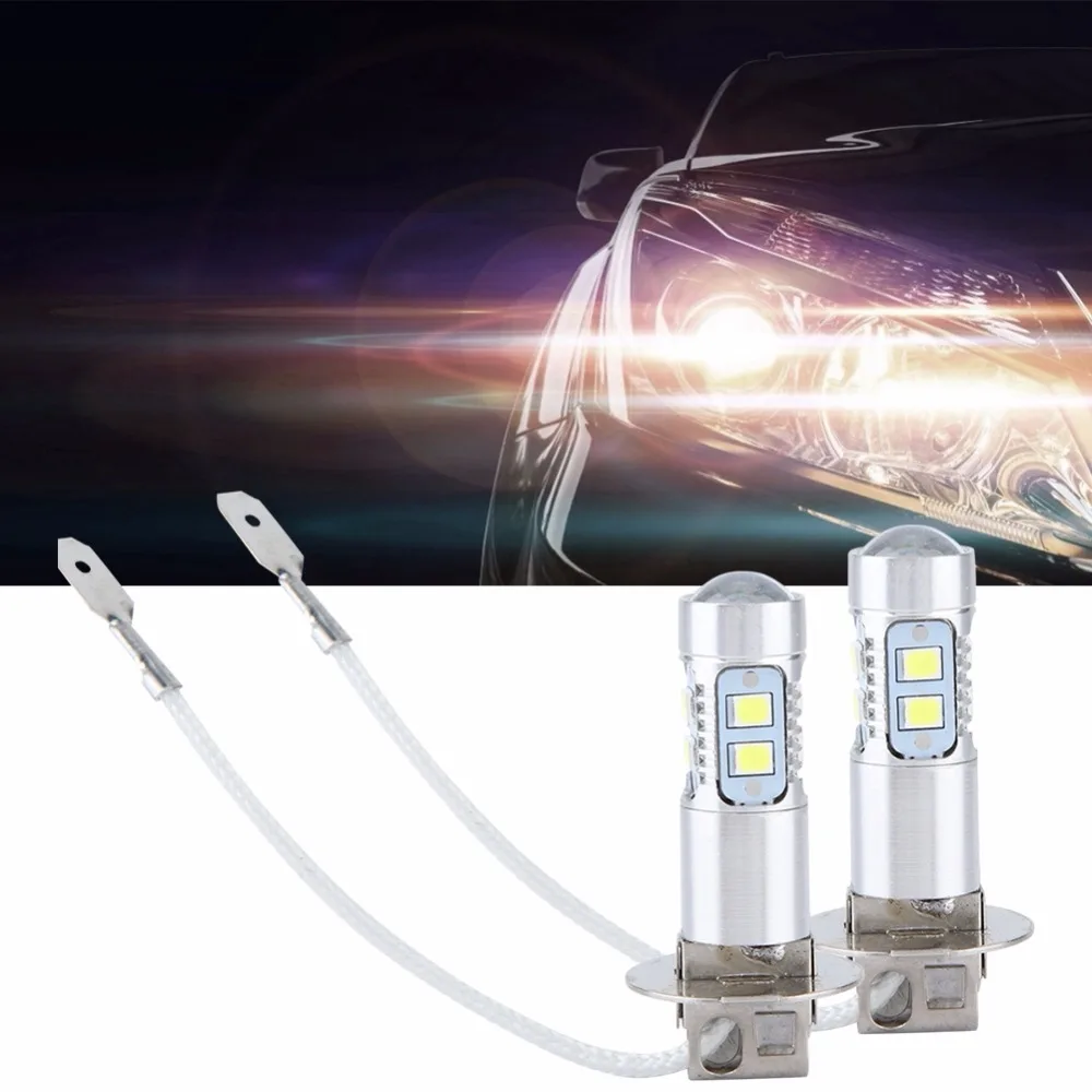 2pcs LED Headlight Bulbs Kit Fog Light Car Driving Lamp High brightness 1000LM for H3 car fog light 6000K 100W White | Автомобили и