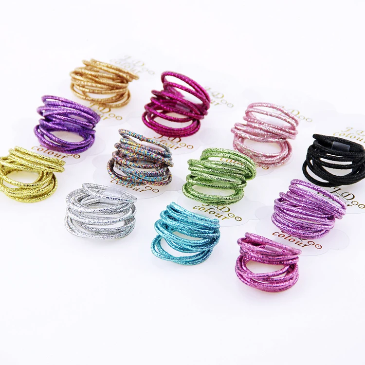 baby stroller accessories 10PCS/Lot Kids Shiny Hair Accessories Hairbands Ponytail Holder Girls Scrunchies High Elastic Thumb Mini Rubber Band Hair Ropes baby accessories drawing	