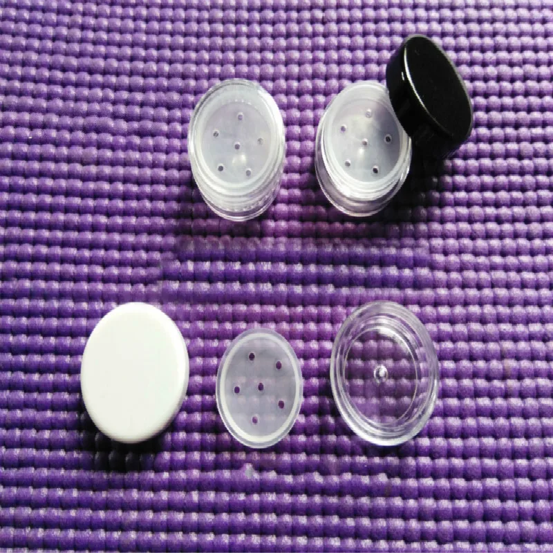 1g Plastic Small Loose Powder Jar With Sifte Mini Empty Cosmetic Powder