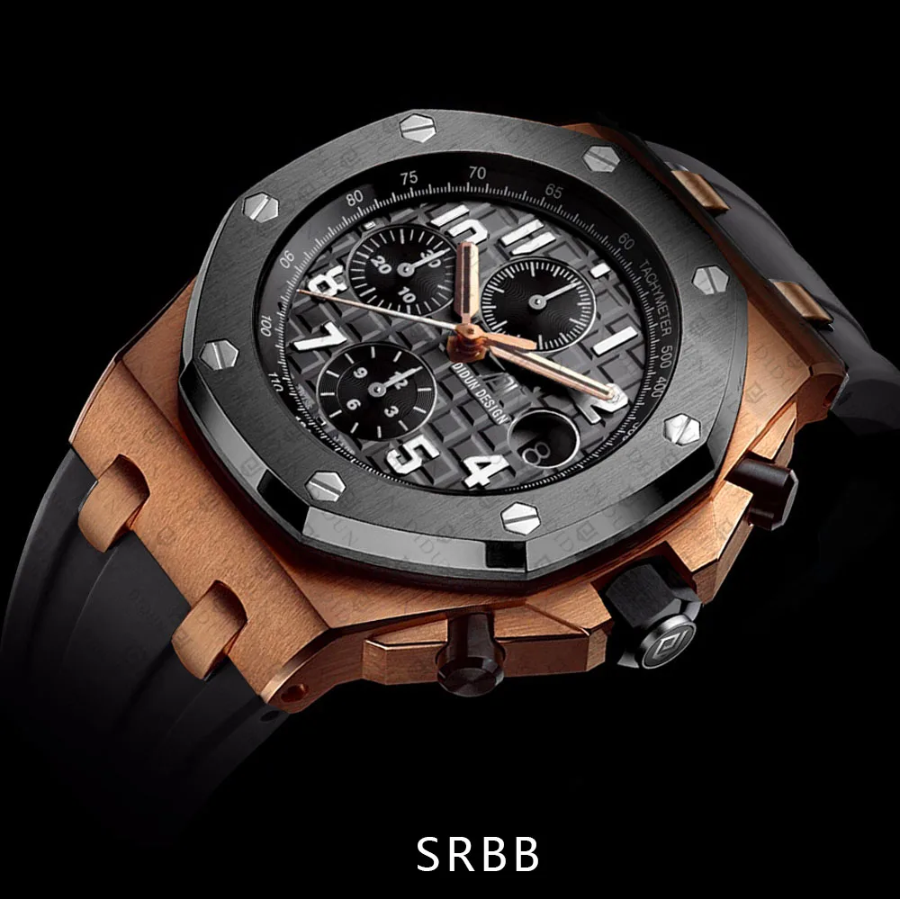 DIDUN watch  Men Top Brand Luxury Quartz Watch Rosegold Chronograph Watch Waterproof Wristwatch