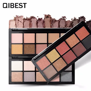 

QIBEST 10 Colors Eyeshadow Palette Matte Shimmer Nude Eye Cosmetics Waterproof Long Lasting Make up Pallet Powder Cosmetics Kit