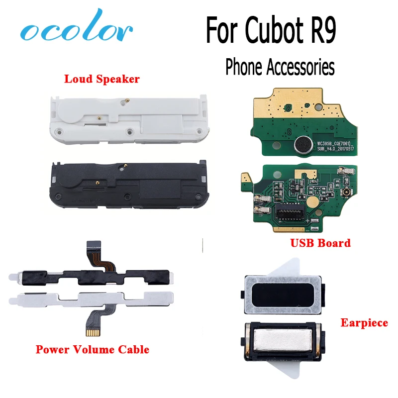 

ocolor For Cubot R9 USB Plug Charge Board Loud Speaker Replacement For Cubot R9 Power Volume Cable For Cubot R9 Earpiece