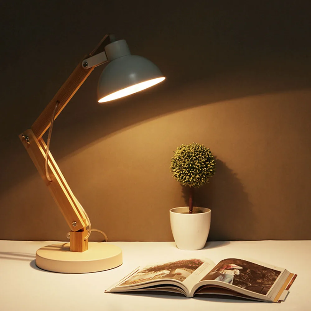 

HGhomeart Fashion Desk Lamp Simple Logs European Style Work Study Eye Protection Mother Milk Light