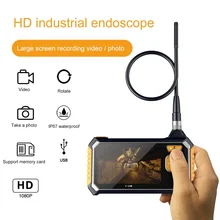 4,3 дюймов 6LED 8 мм эндоскоп 1080P Инспекционная камера бороскоп 18650 батарея промышленный Змеиный жесткий ручной эндоскоп