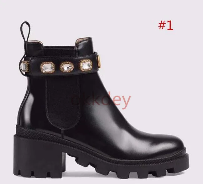 

Woman's Leather shoes Lace up Ribbon belt buckle ankle boots factory direct female rough heel round head autumn winter Martin