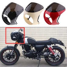 Motocykl przedni reflektor Fairing szyba przednia szyba plastikowa uniwersalna do Cafe Racer motocykl Retro reflektor szyba przednia