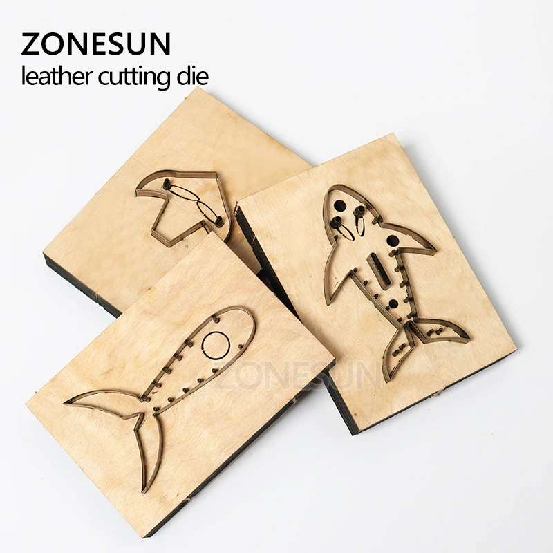 ZONESUN высечка из кожи акулы Сделай Сам брелок для ключей вырезанный деревянный