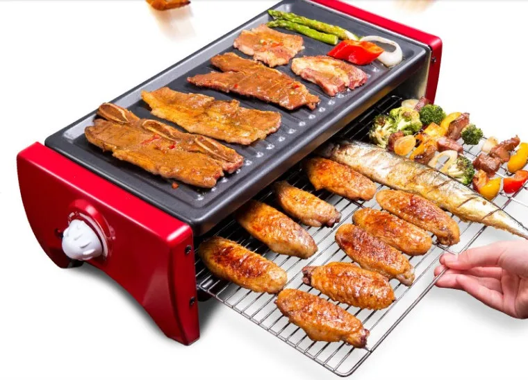 220V 1200w Electric grill Non stick pan Baking plate