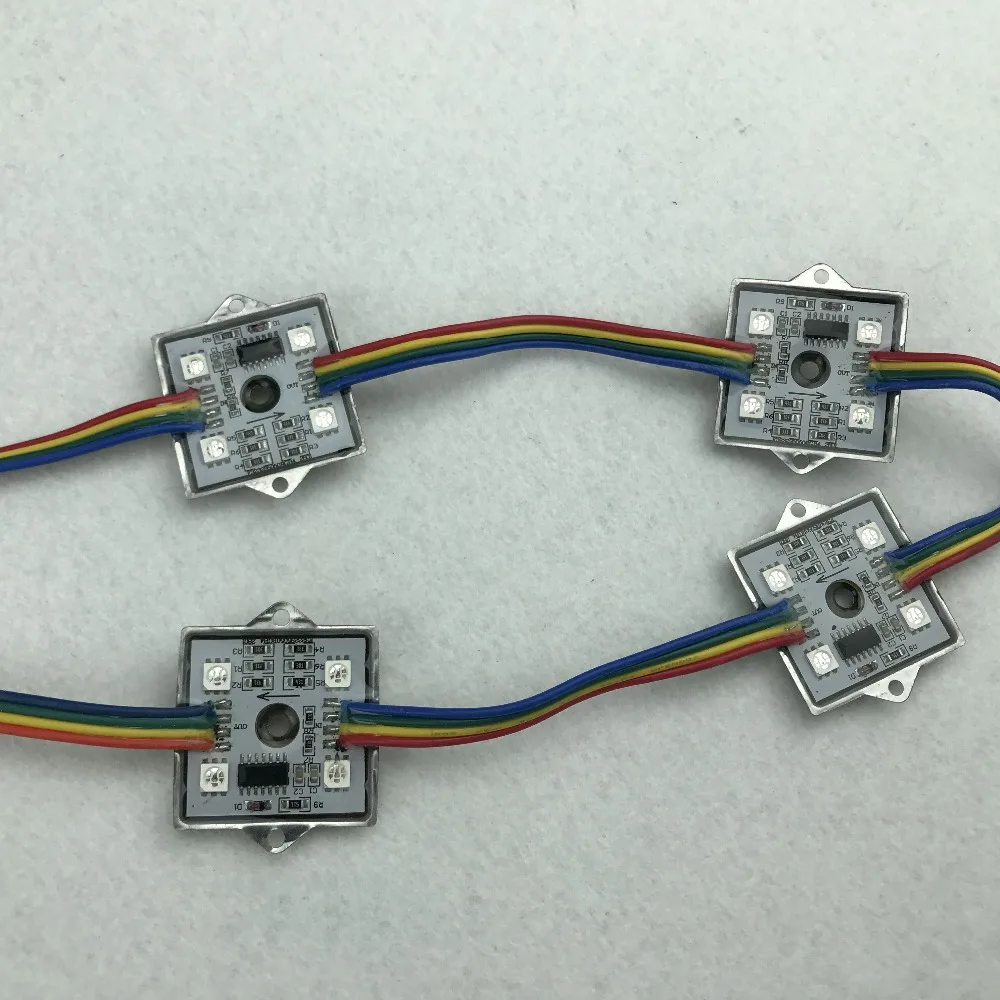 Акция! 36 мм * квадратные 12 в цифровые светодиодные пиксели RGB WS2801 IC 20 шт. струны