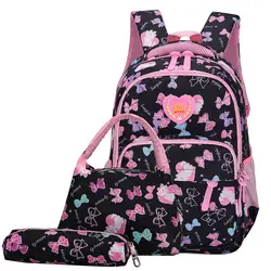 3 шт./компл. школьные сумки детские рюкзаки для подростков девочек легкий водонепроницаемый мешок школы ребенок ортопедии школьный рюкзак