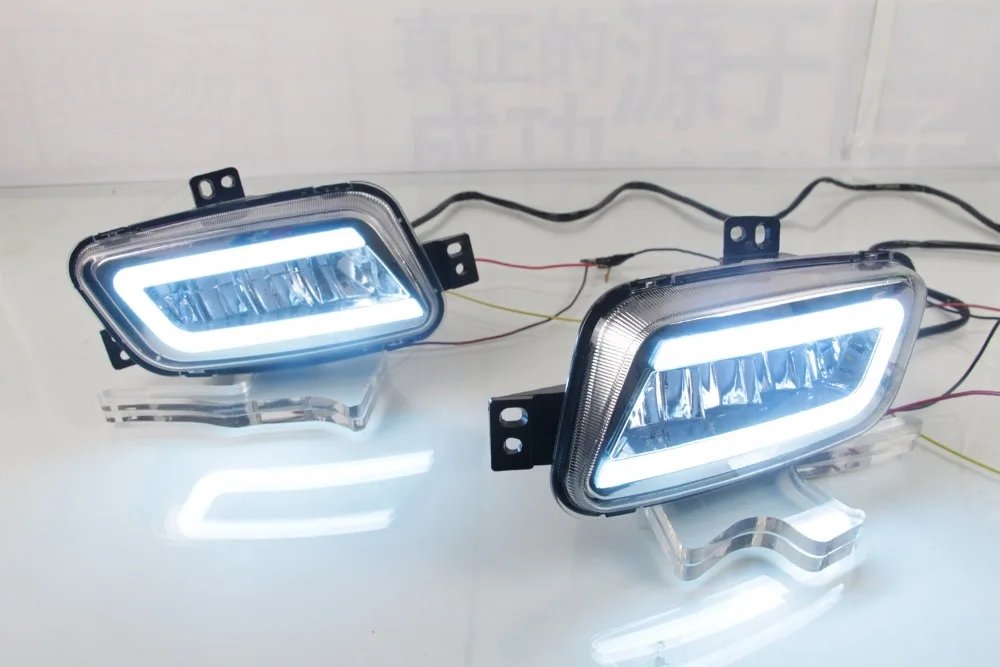 Osmrk led drl дневные ходовые огни для Ford Everest 2016-2019 с желтым поворотным сигналом и