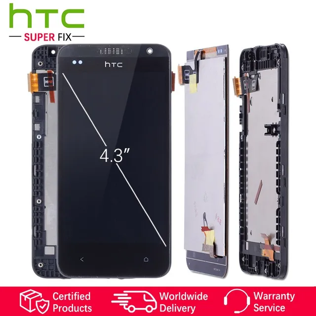 4.5" Оригинальный тачскрин дисплей экран для HTC Desire 300 сенсорный дисплей Оригинал LCD с тачскрином в рамке замена запчасти 300 Черный