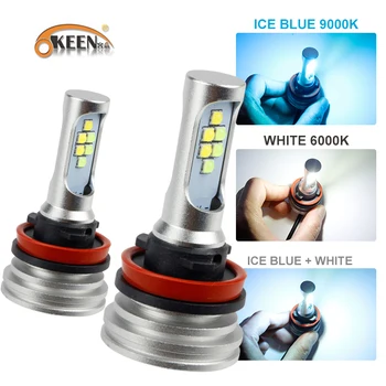 

OKEEN Car 3 Color H7 LED bulb Fog light H1 H4 H7 H11 HB3 HB4 50W 5800LM Flip Chips 4300K 6000K 9000k 12V LED Bulbs 2pcs