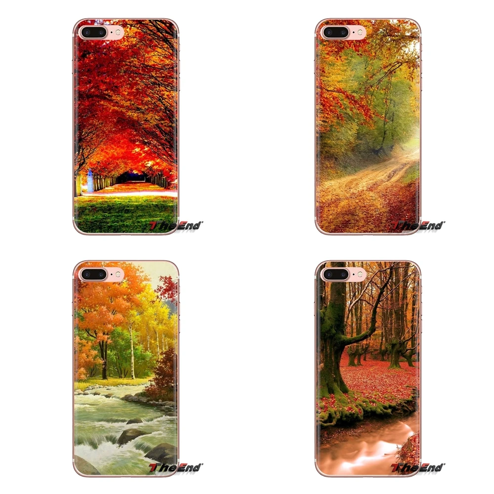 For iPod Touch Apple iPhone 4 4S 5 5S SE 5C 6 6S 7 8 X XR XS Plus MAX Autumn Desktop Wallpapers 2 Transparent Soft Shell Covers |