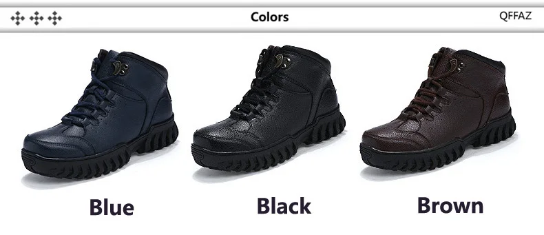 QFFAZ/мужские ботильоны высокого качества из натуральной кожи; мужские рабочие и безопасные ботинки; зимняя обувь; резиновые сапоги для мужчин; Рабочая обувь