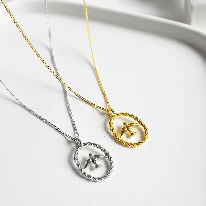 

Golden Bird Pendants Link Chain 925 Silver Necklace Choker Boho Bijoux Minimalism Vintage Femme Necklace Women Jewelry T-7