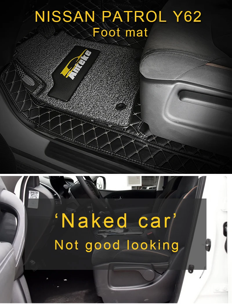 Carманго для Nissan Patrol Y62 высокое качество пылезащитный хороший автомобильный коврик для ног огнестойкий нескользящий ковры аксессуары для интерьера