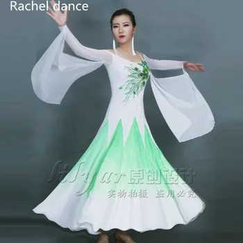 

New Arrival Profession Latin Dance Dress Women Long sleeves Polyester Salsa Samba Tango Competition Costume Latin Dress For Girl